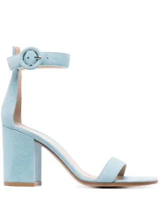 Light blue new arrivals suede block heels