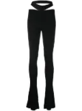 ANDREĀDAMO cut-out ribbed-knit trousers - Black