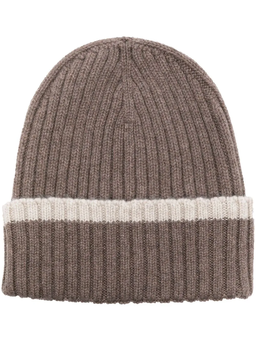 

Dell'oglio stripe-trim cashmere beanie - Brown