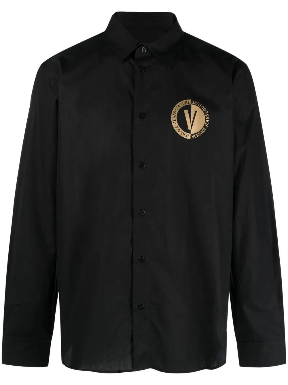 

Versace Jeans Couture logo print buttoned shirt - Black