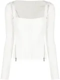 Dion Lee Moto zip-up corset top - White