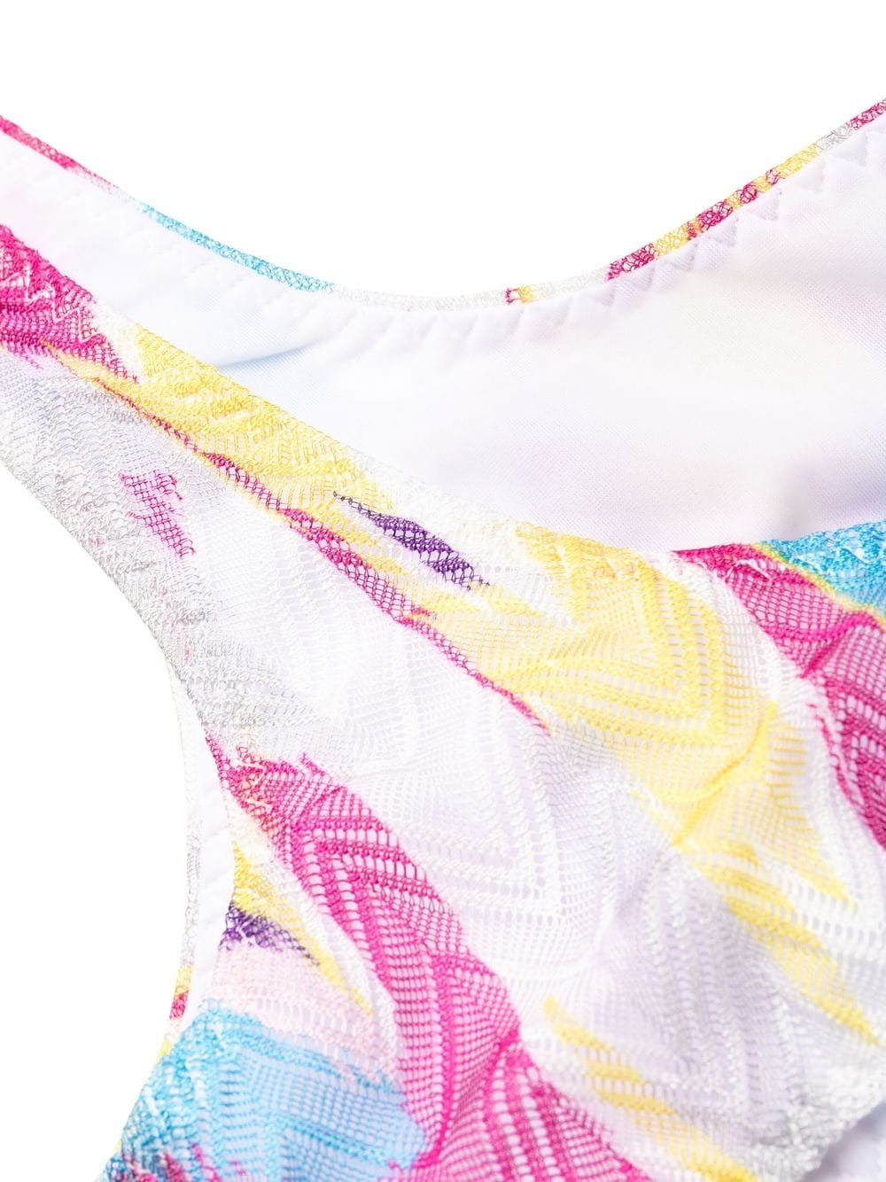 Shop Missoni Asymmetric Zigzag-weave Bikini Set In Pink