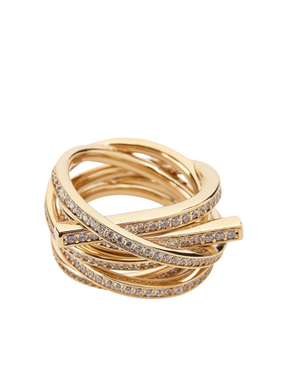 Shop Ferragamo Gancini Layered Ring In Gold