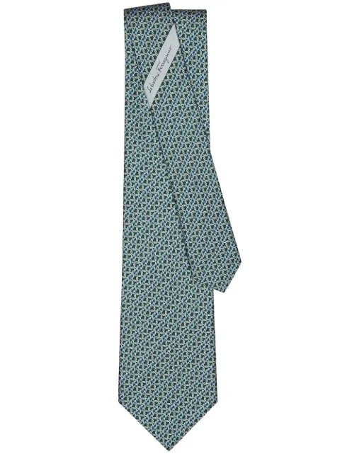 Ferragamo Gancini-print silk tie