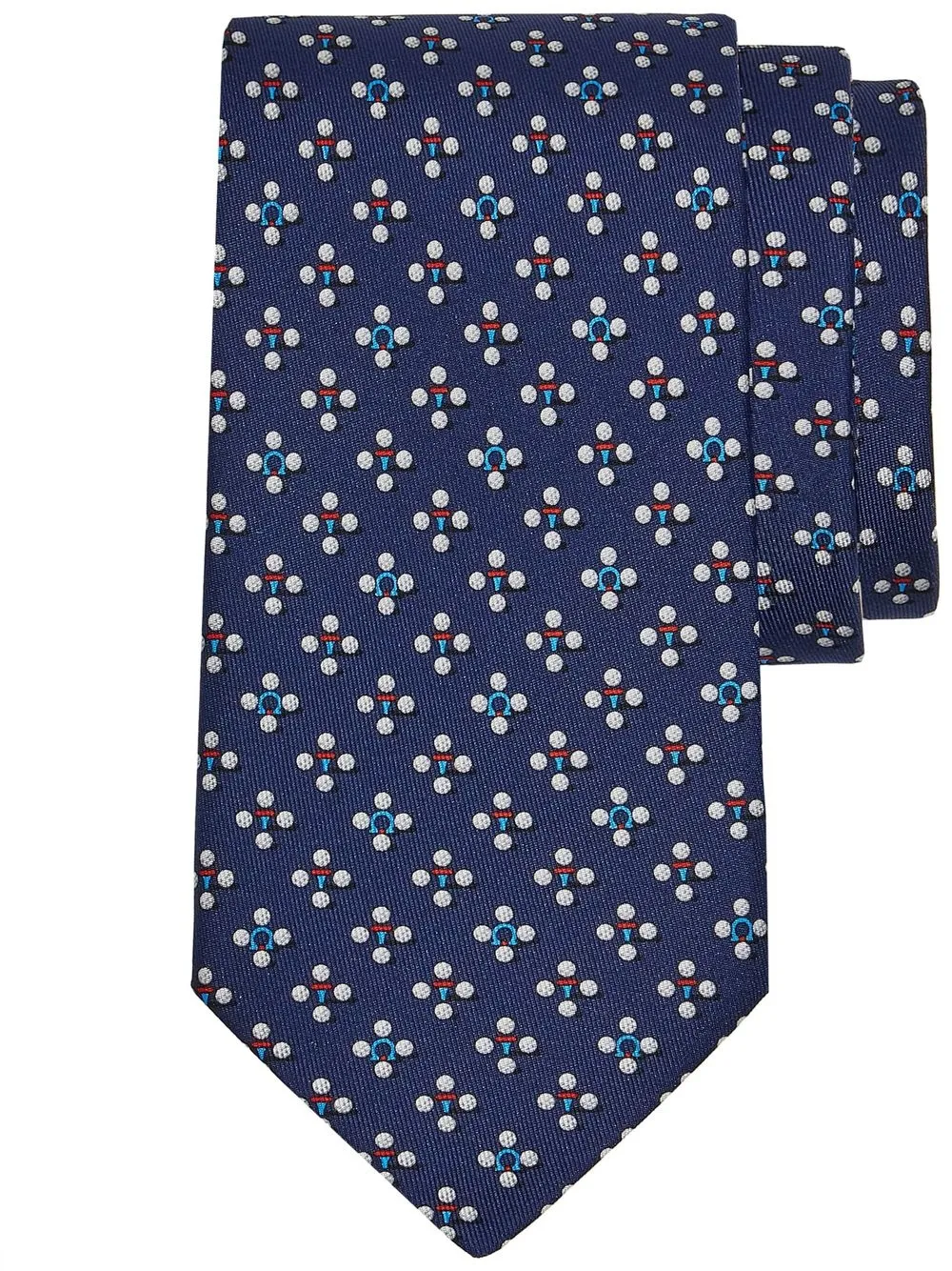 

Ferragamo Golf-print silk tie - Blue