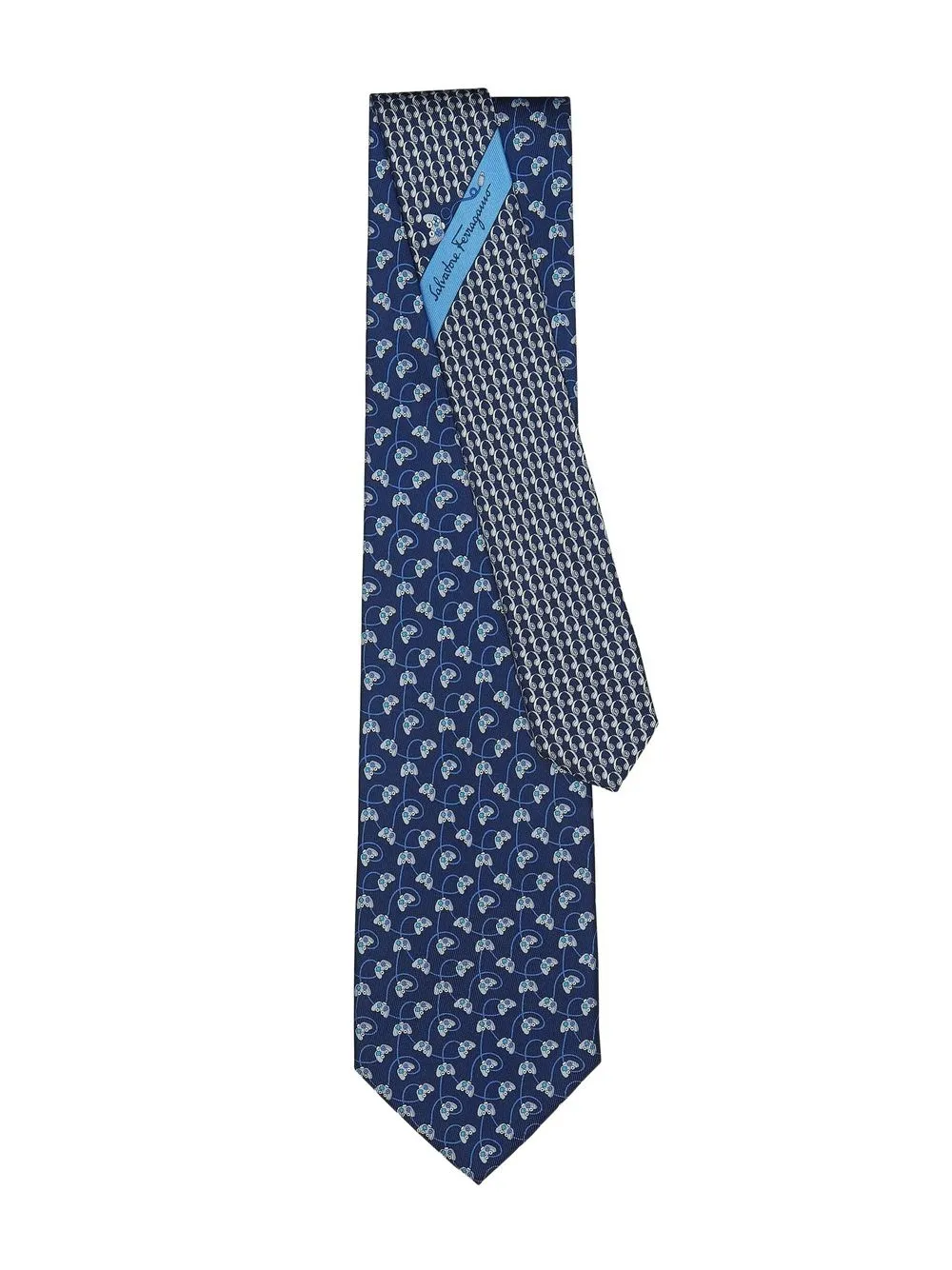 

Ferragamo patterned silk tie - Blue