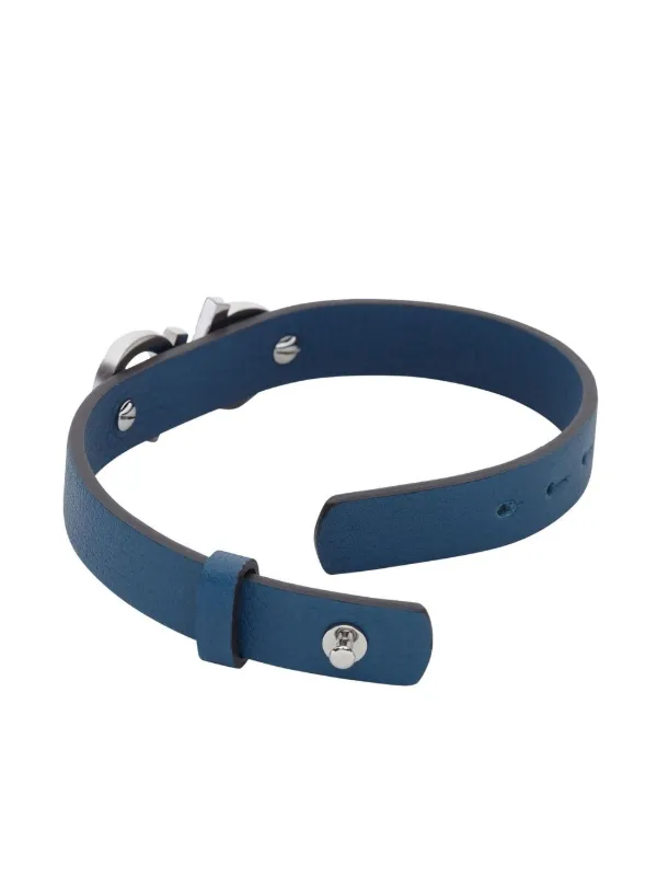 Navy blue leather on sale bracelet