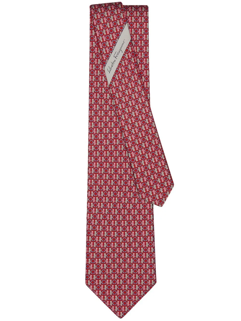 

Ferragamo corbata de seda con motivo de osito - Rojo