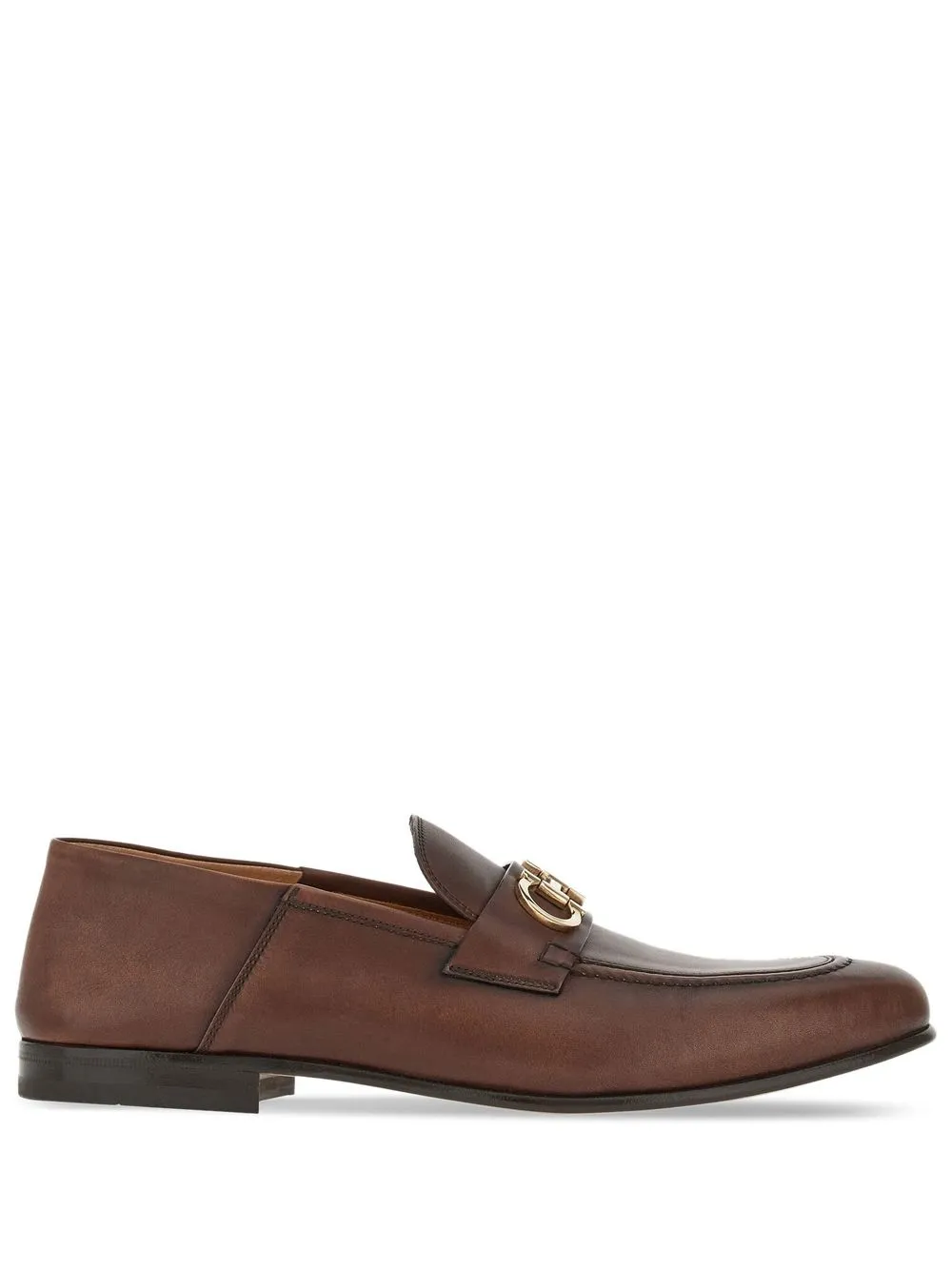 

Ferragamo Gancini-buckle leather loafers - Brown