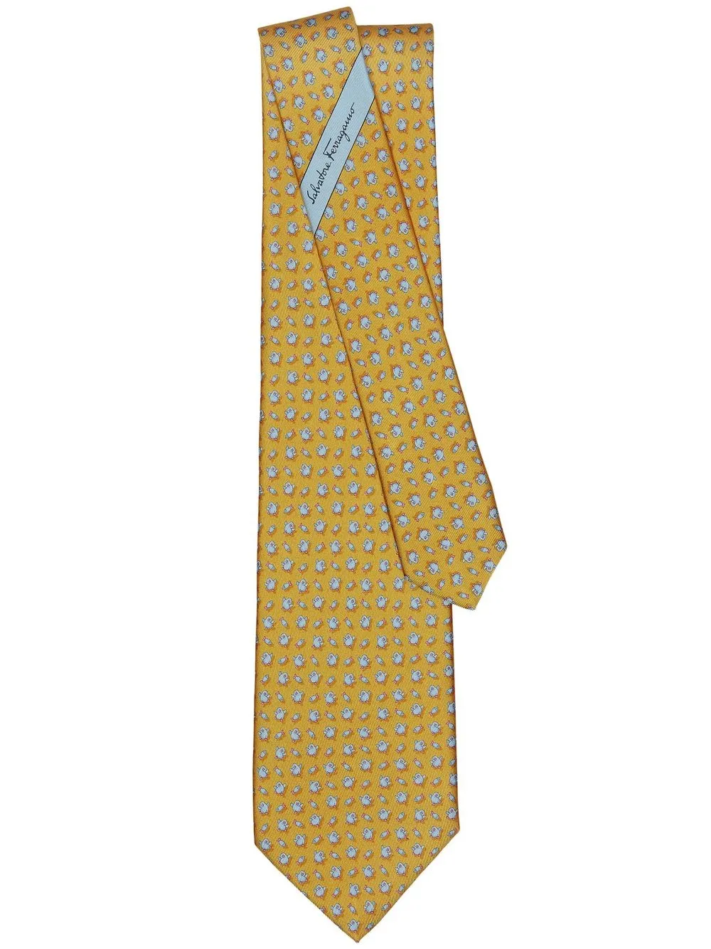 

Ferragamo corbata de seda con pingüinos estampados - Amarillo