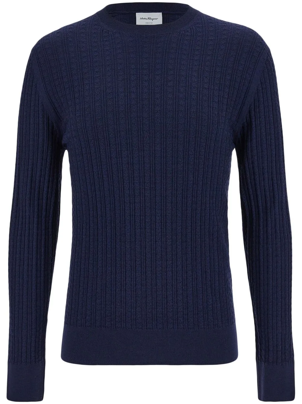 

Ferragamo chunky-knit crew-neck jumper - Blue