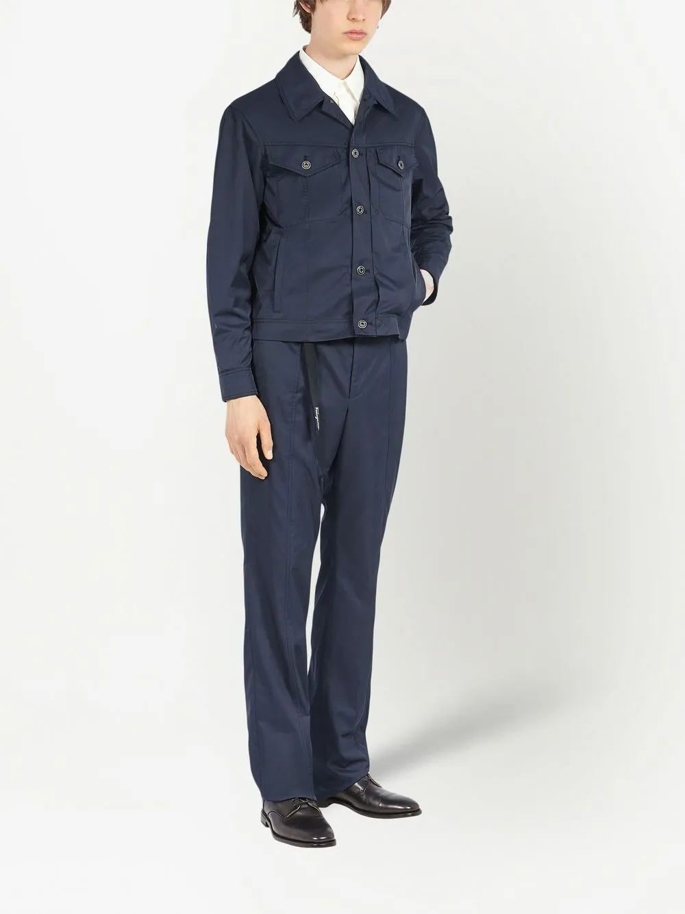 Ferragamo Truckerjack met knopen - Blauw