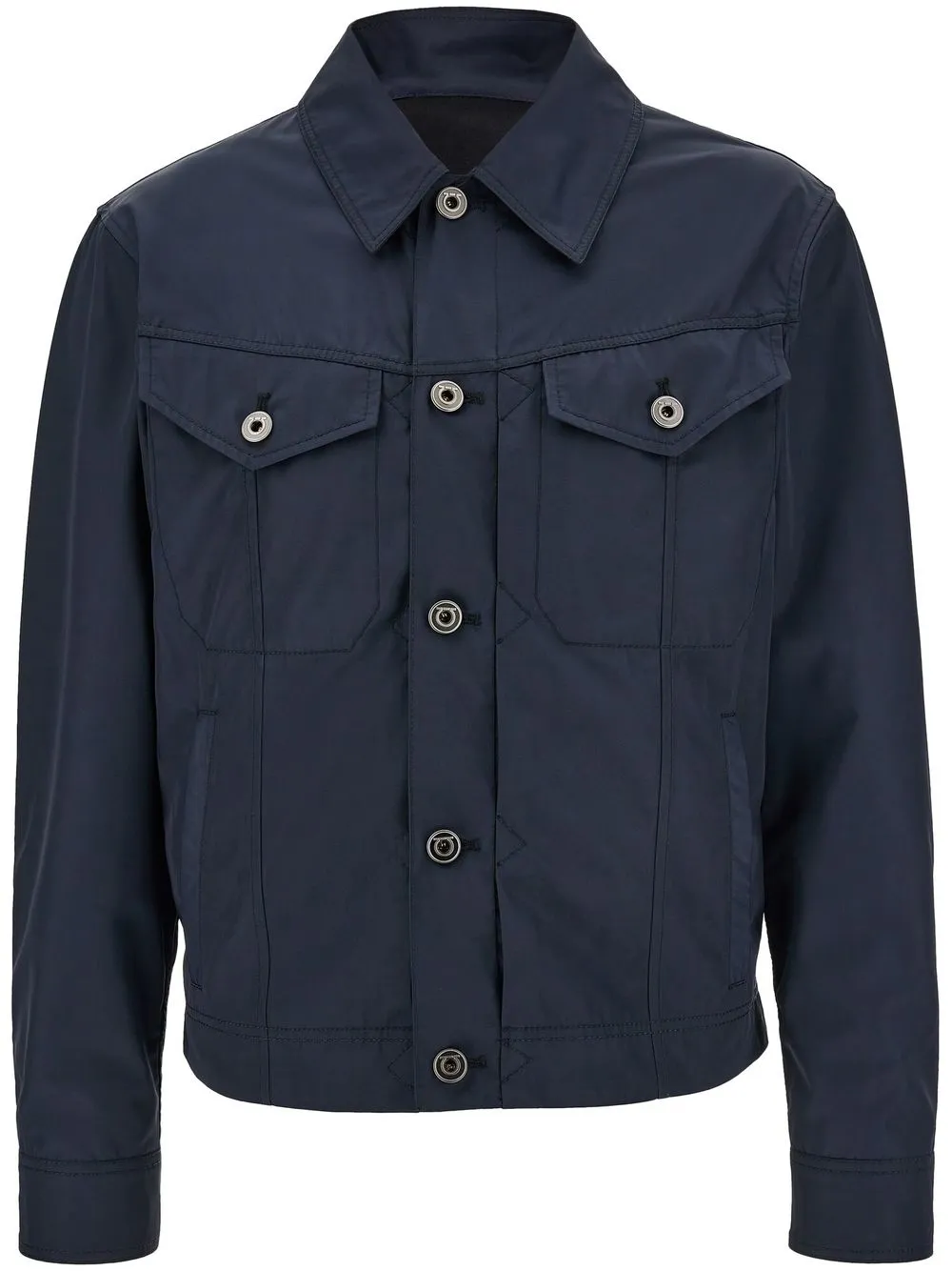 Ferragamo chamarra trucker con botones - Azul