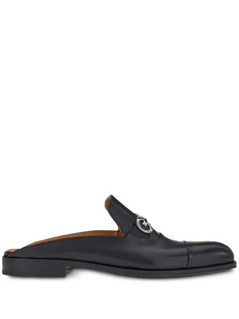 Ferragamo Gancini leather backless loafers