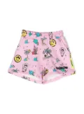 Barrow kids graphic-print track shorts - Pink