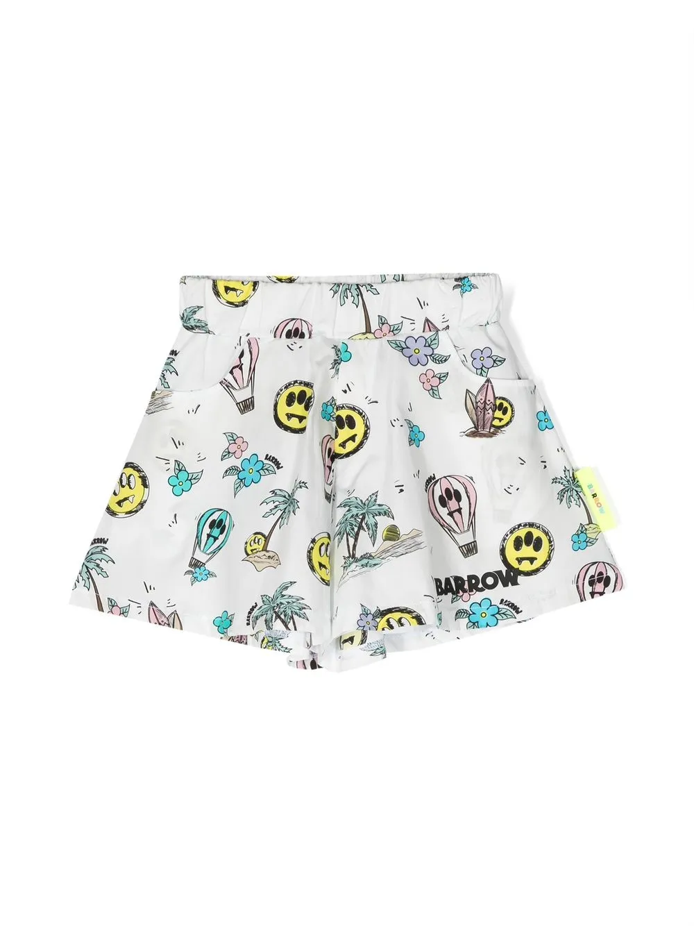 

Barrow kids shorts elásticos con estampado gráfico - Blanco