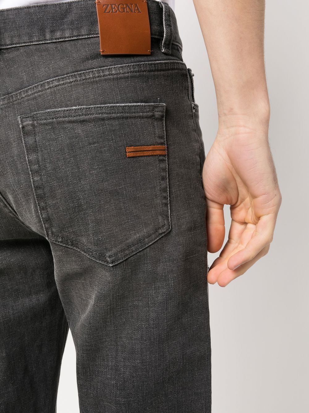 Shop Zegna City Slim-fit Jeans In Grau