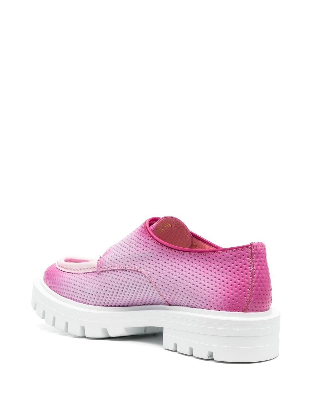 Shop Santoni Leather Double-buckle Loafers In Pink