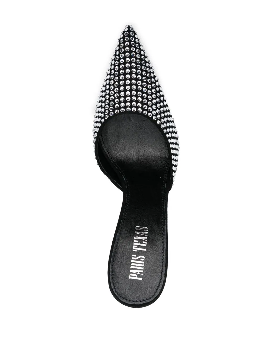 Shop Paris Texas Rhinestone 100mm Leather Mules In Schwarz