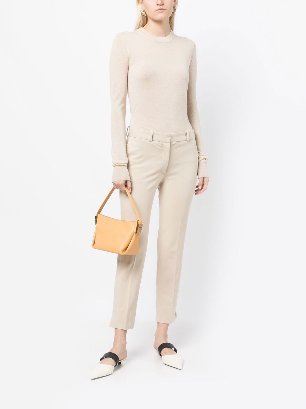Shop Joseph Cropped Tailored Trousers In Neutrals