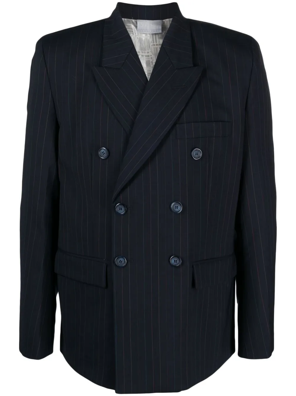 VTMNTS PINSTRIPED DOUBLE-BREASTED BLAZER