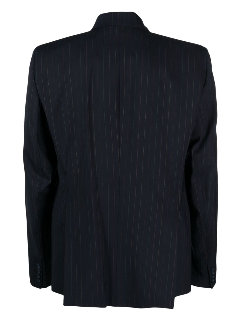 Shop Vtmnts Pinstriped Double-breasted Blazer In Blue