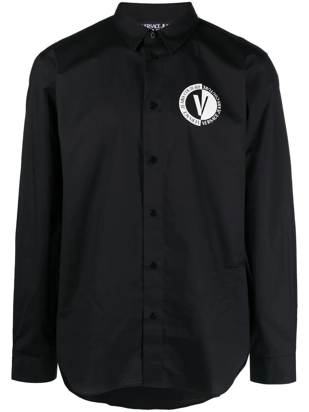 

Versace Jeans Couture logo print buttoned shirt - Black