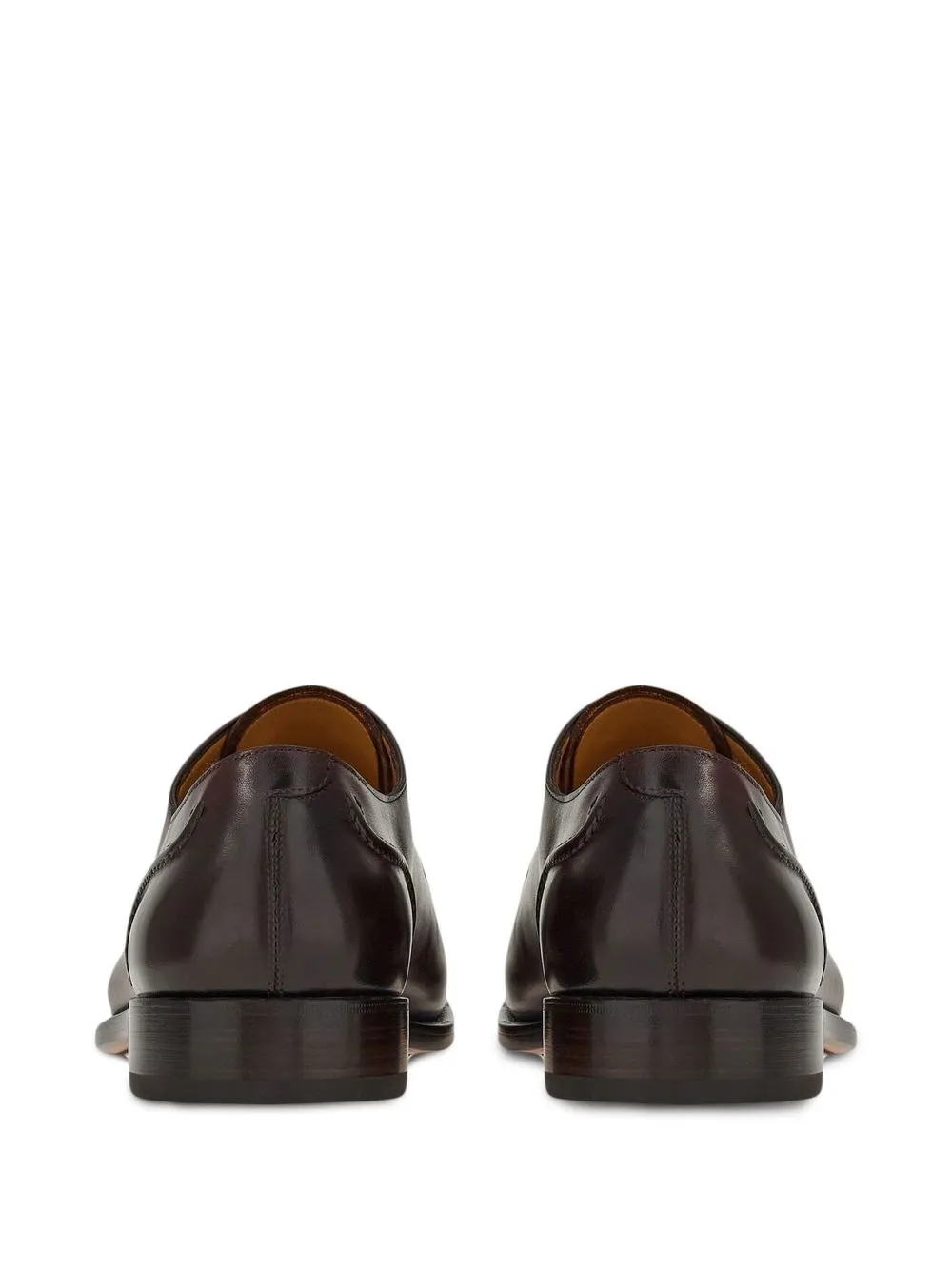 Ferragamo Leather Oxford Shoes In Burgundy