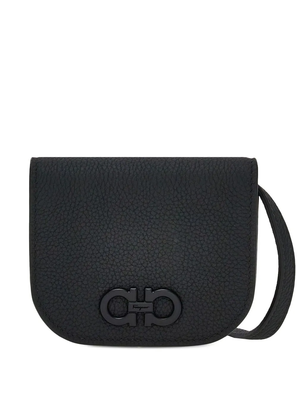 

Ferragamo tarjetero con placa Gancini - Negro