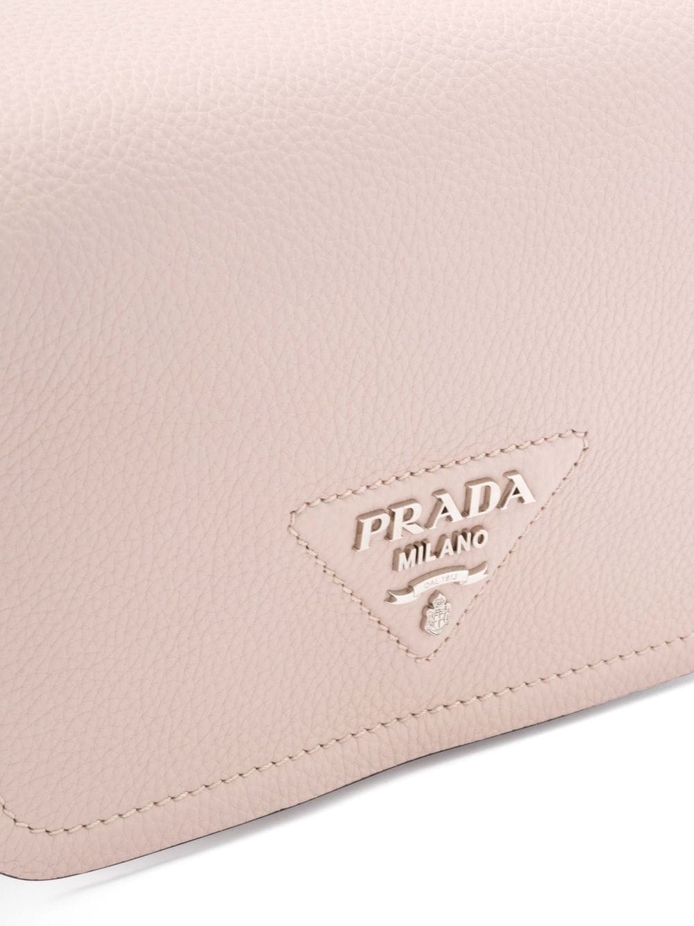 Shop Prada Logo-plaque Leather Shoulder Bag In 粉色