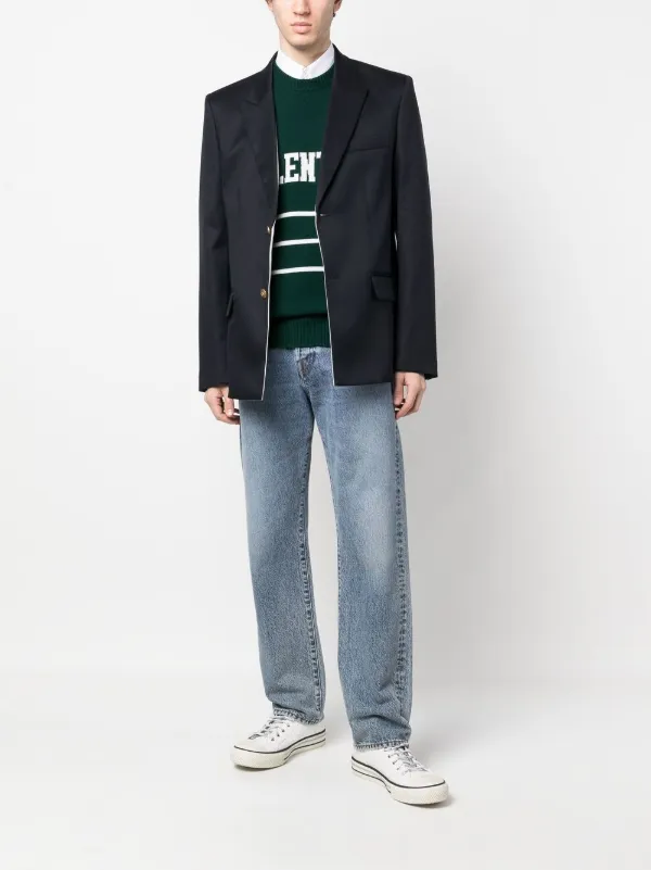 く日はお得♪ Garavani Valentino single-breasted GE FARFETCH | Blue | Blazer トップス