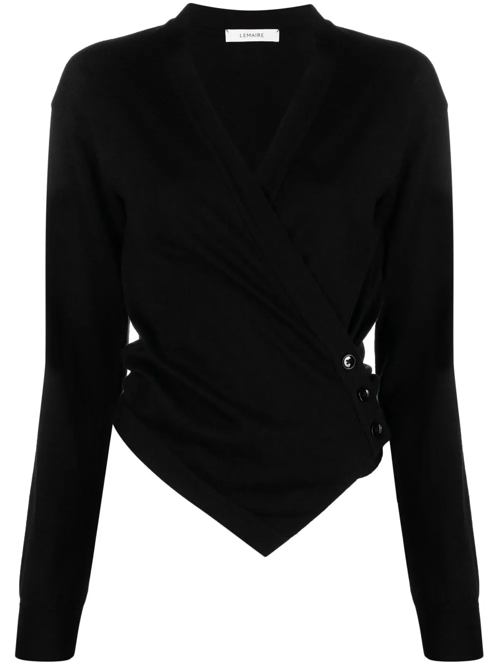 

Lemaire wrap-effect V-neck cardigan - Black