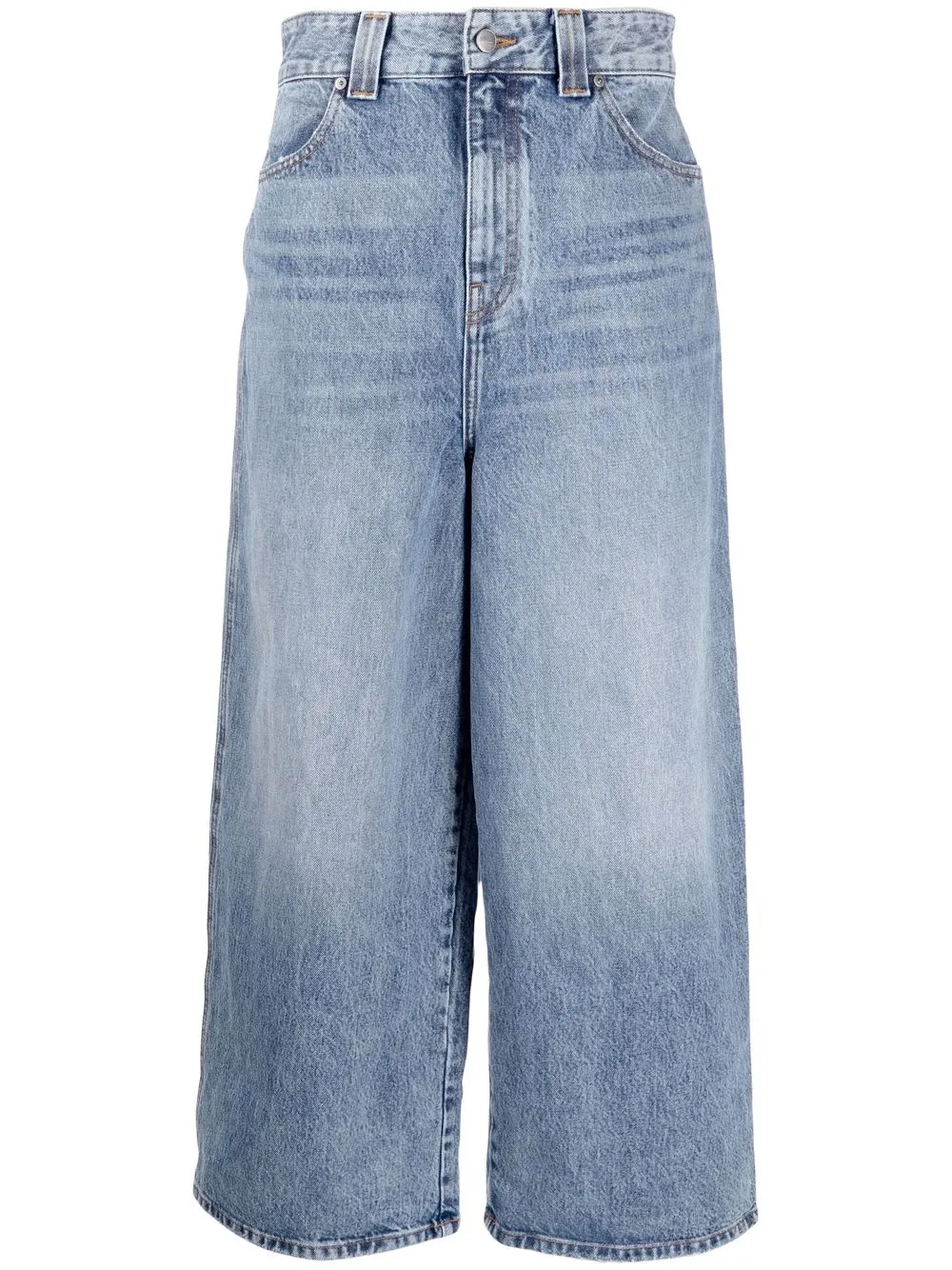 

KHAITE Rapton wide-leg cropped jeans - Blue