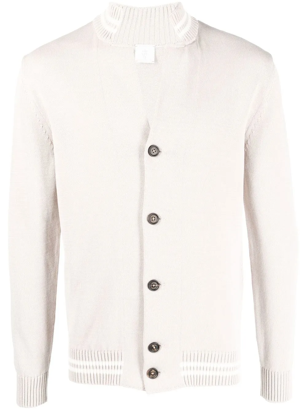 

Eleventy notched-collar cotton cardigan - Neutrals