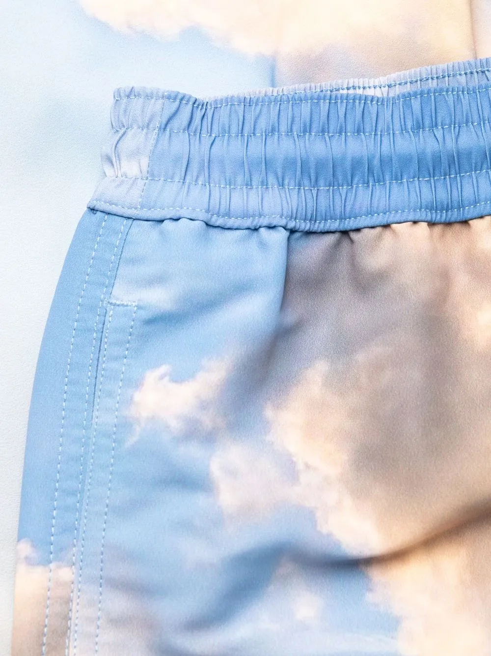 Shop Paul Smith Cloud-print Swim Shorts In Blue