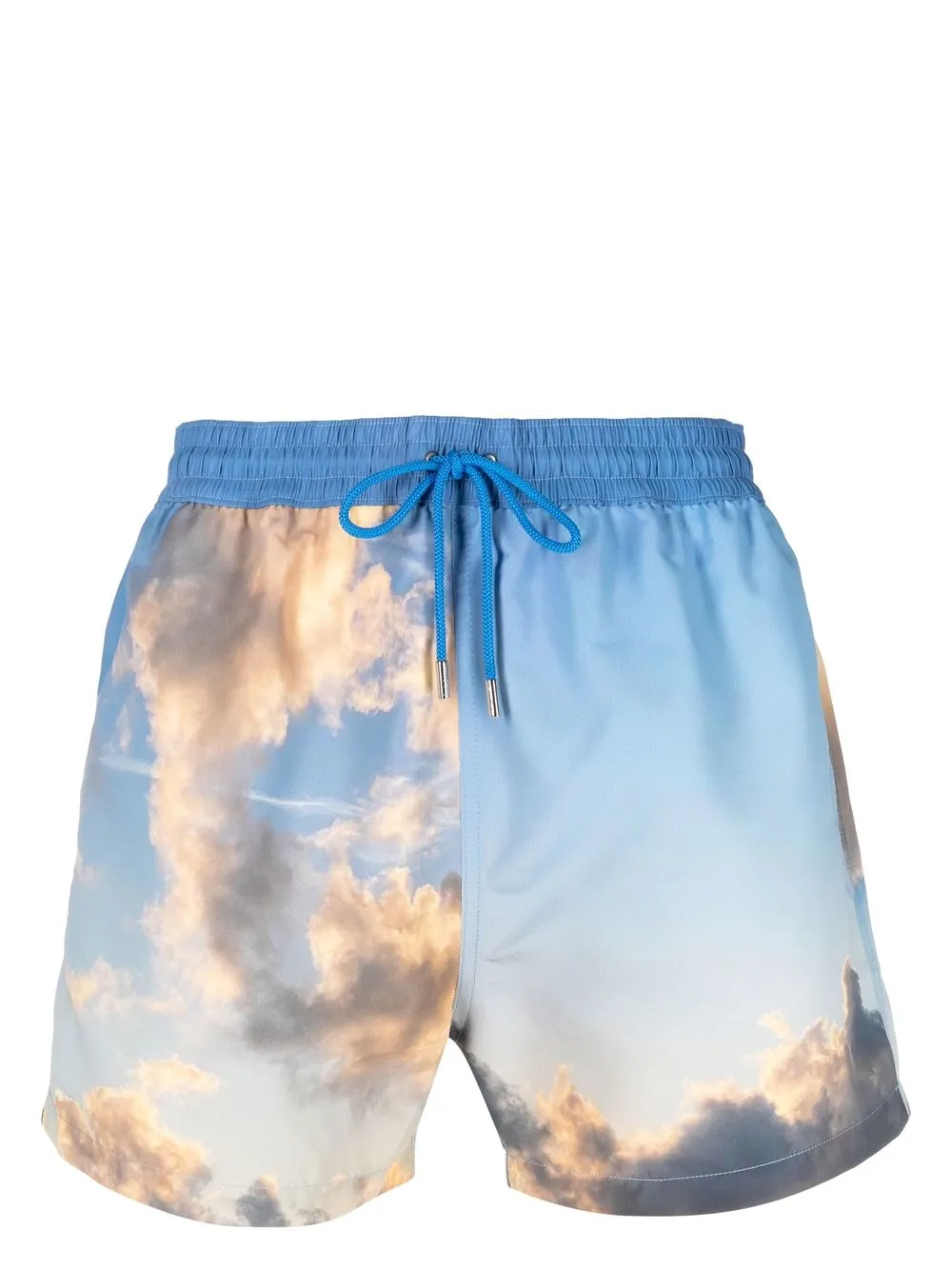 Shop Paul Smith Cloud-print Swim Shorts In Blue