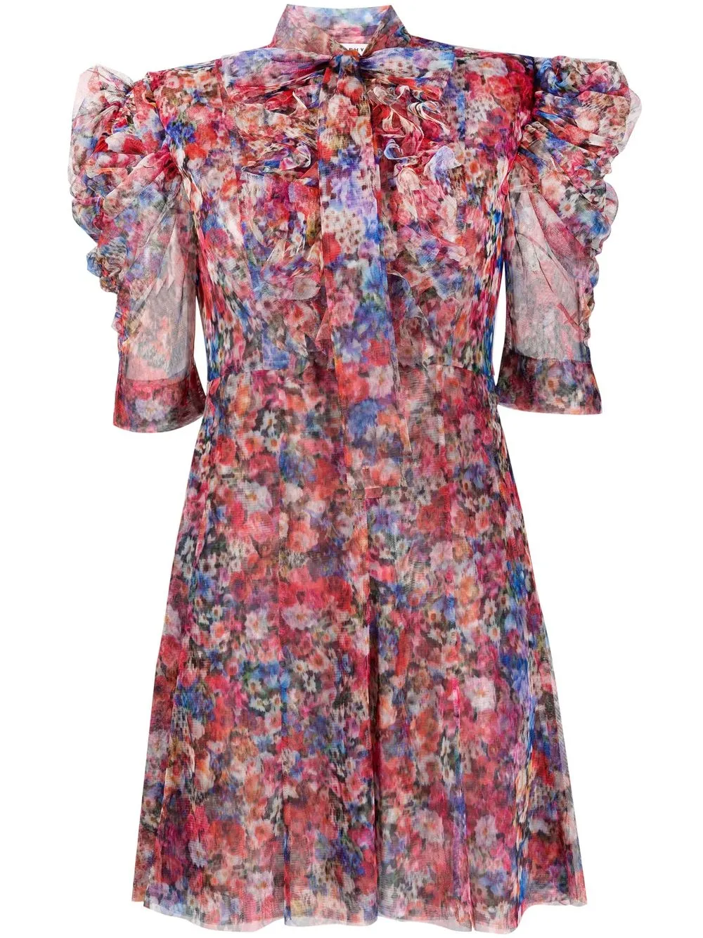 

Philosophy Di Lorenzo Serafini floral-print puff-sleeve mini dress - Pink