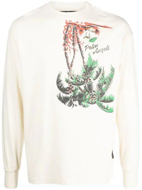Palm Angels graphic-print long-sleeve sweatshirt
