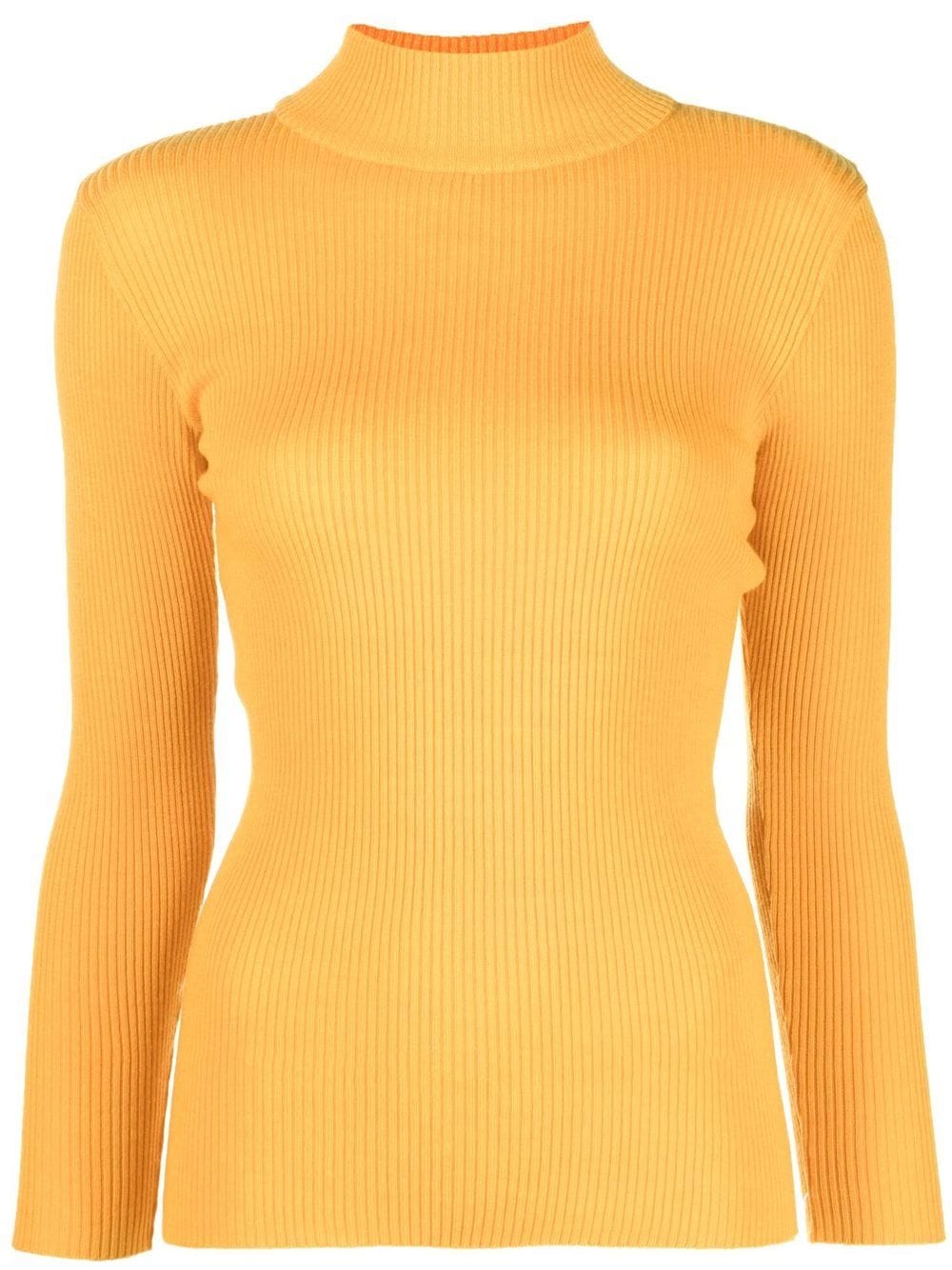 

Yves Saint Laurent Pre-Owned 1970s mock neck ribbed jumper - Yellow