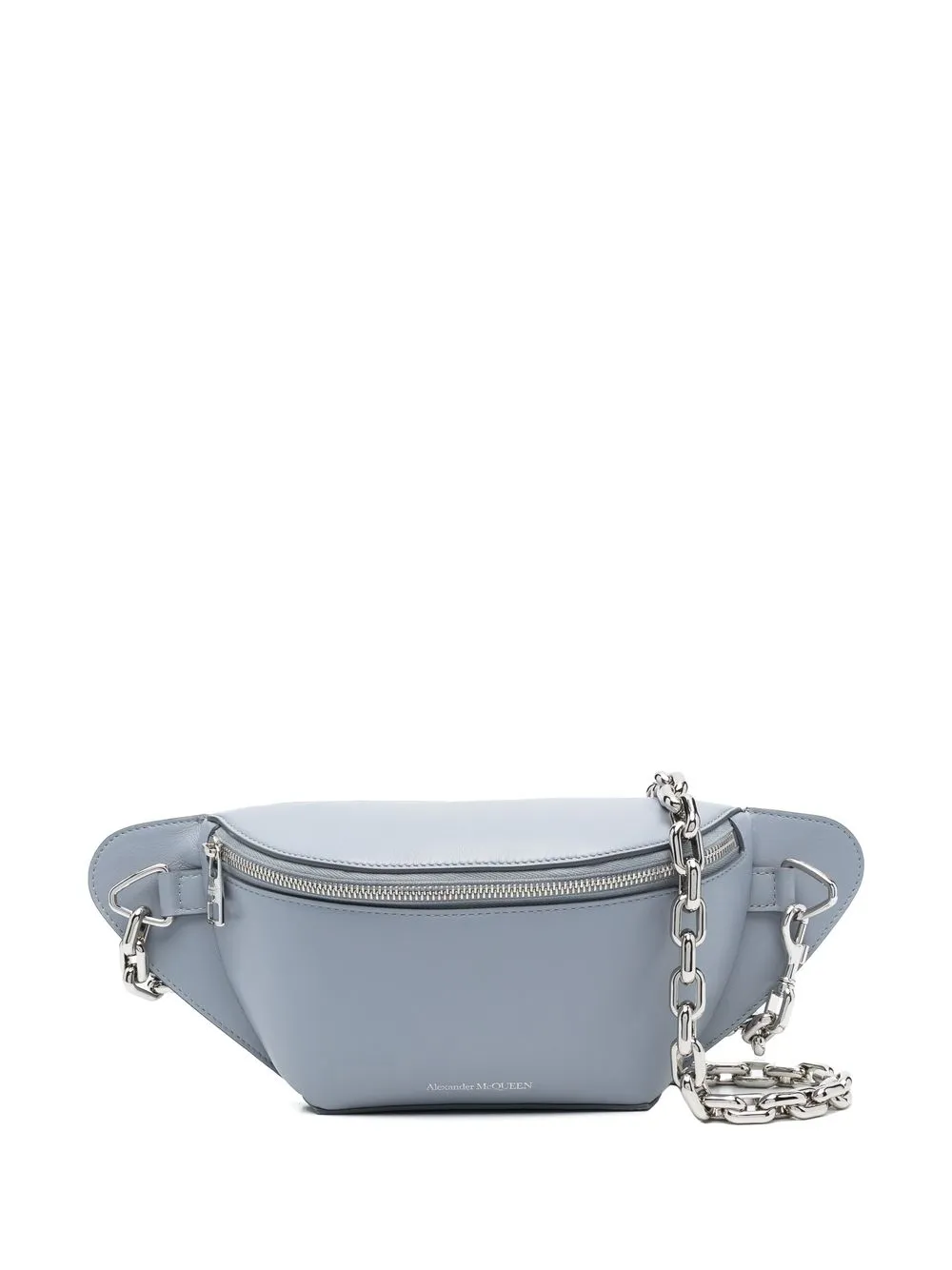 Shop Alexander Mcqueen Logo-embossed Leather Belt Bag In Grau