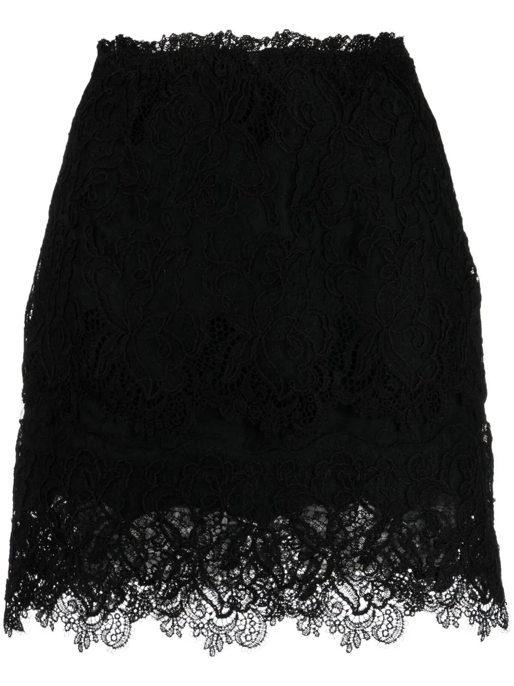 

Ermanno Scervino floral-lace detail mini skirt - Black