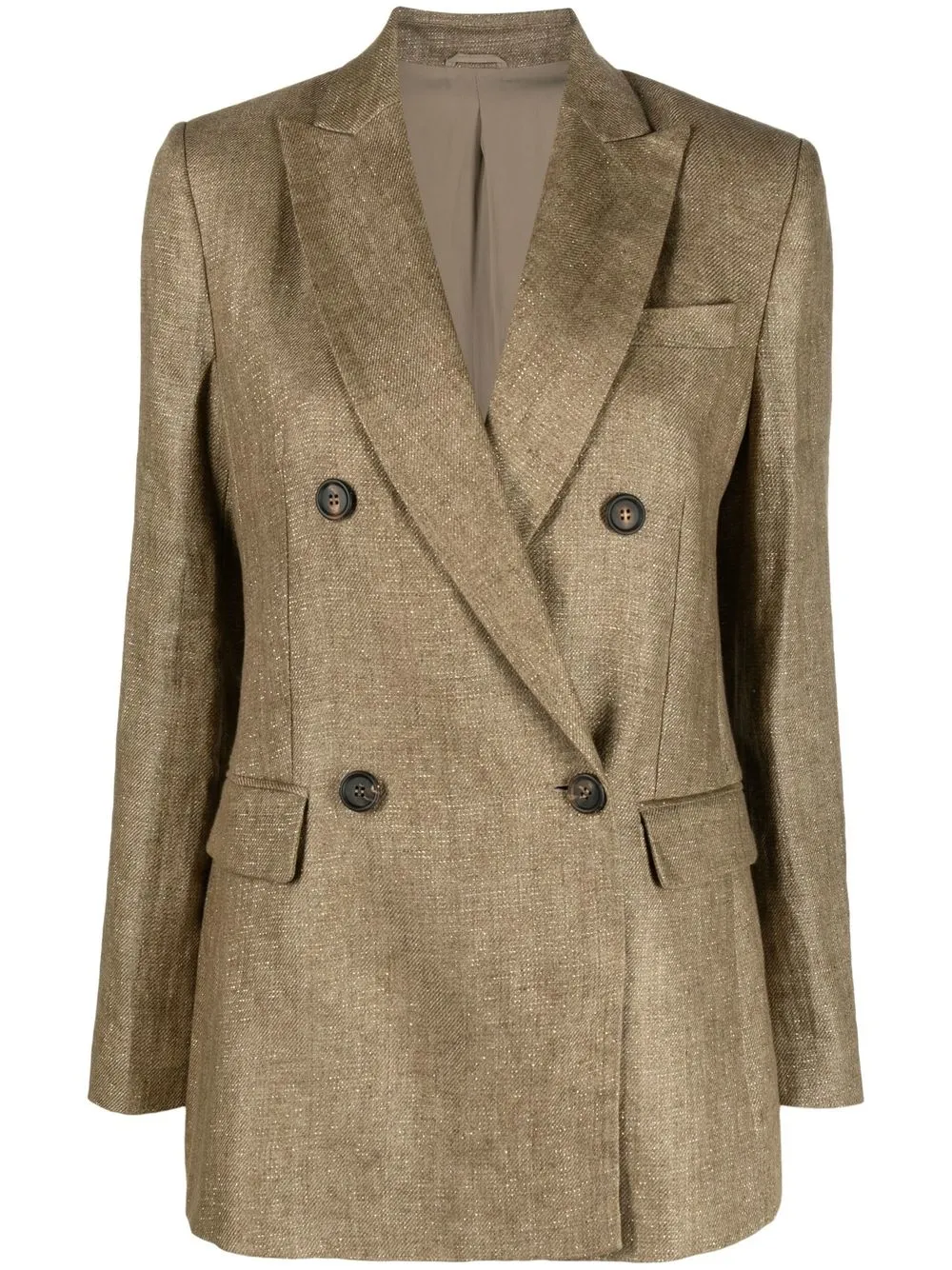 Brunello Cucinelli Double-breasted Button-fastening Jacket In Neutrals