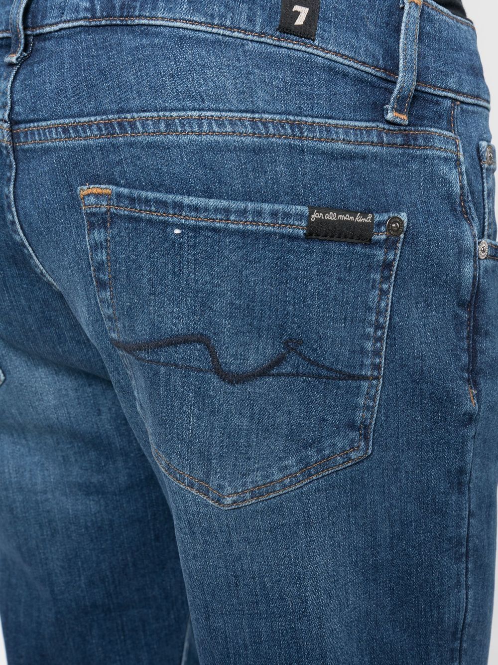 Shop 7 For All Mankind Logo-patch Tapered Jeans In Blue