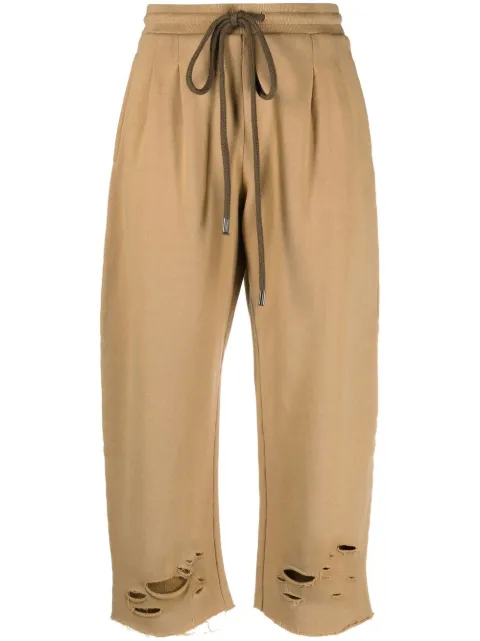 R13 distressed cropped trousers