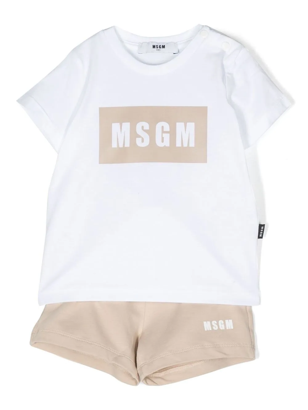 

MSGM Kids set de shorts con logo estampado - Blanco