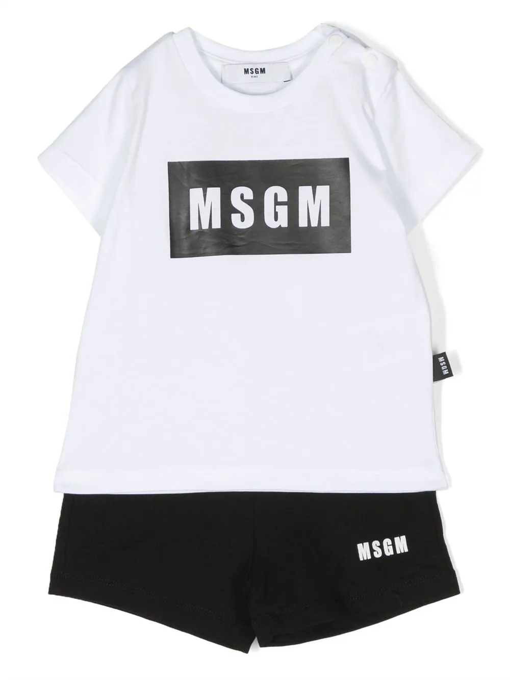 

MSGM Kids logo-print shorts set - White