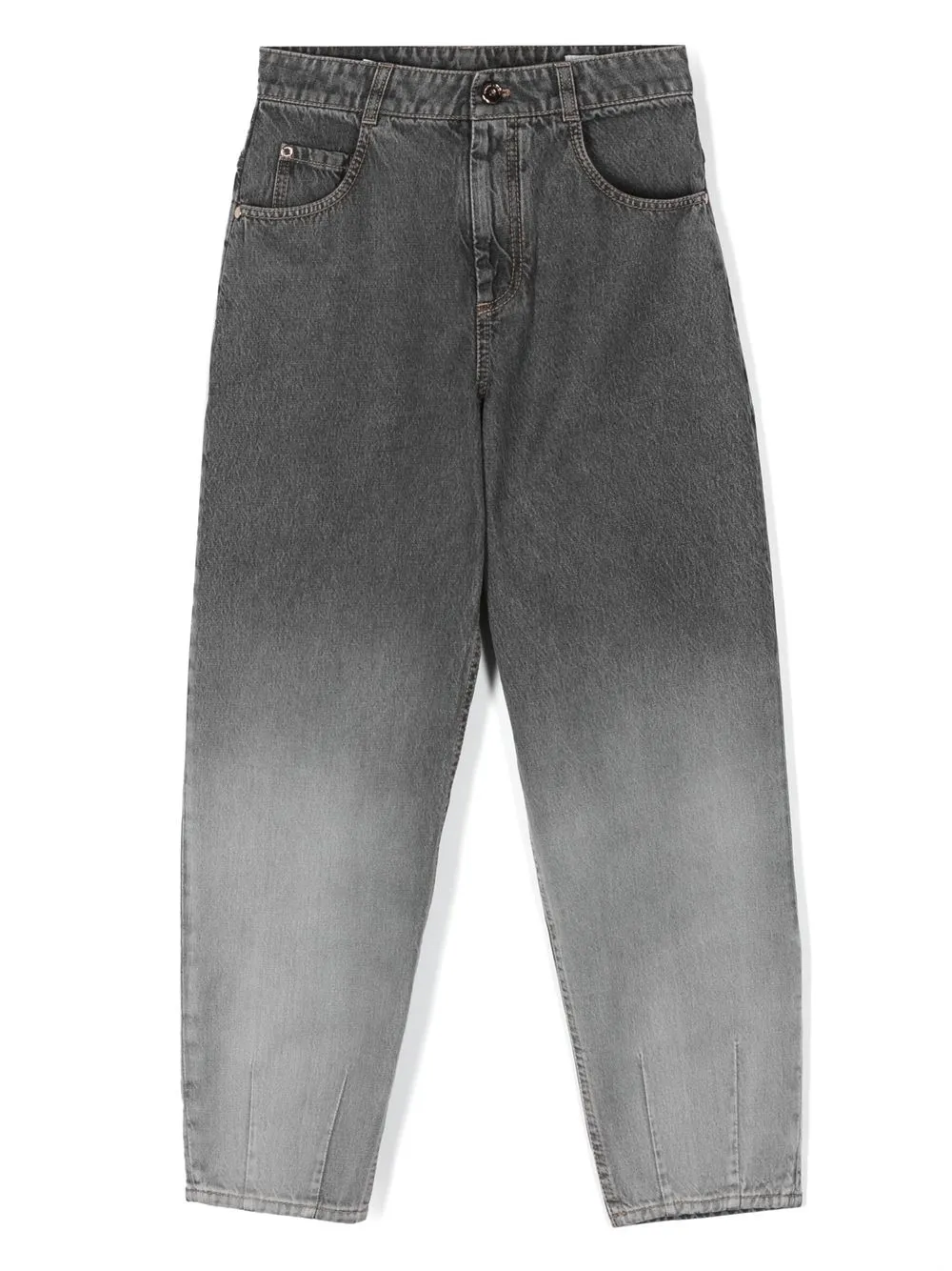 

Brunello Cucinelli Kids gradient-effect tapered leg jeans - Grey
