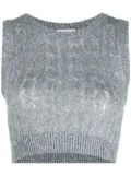 Brunello Cucinelli sequinned cropped vest - Grey