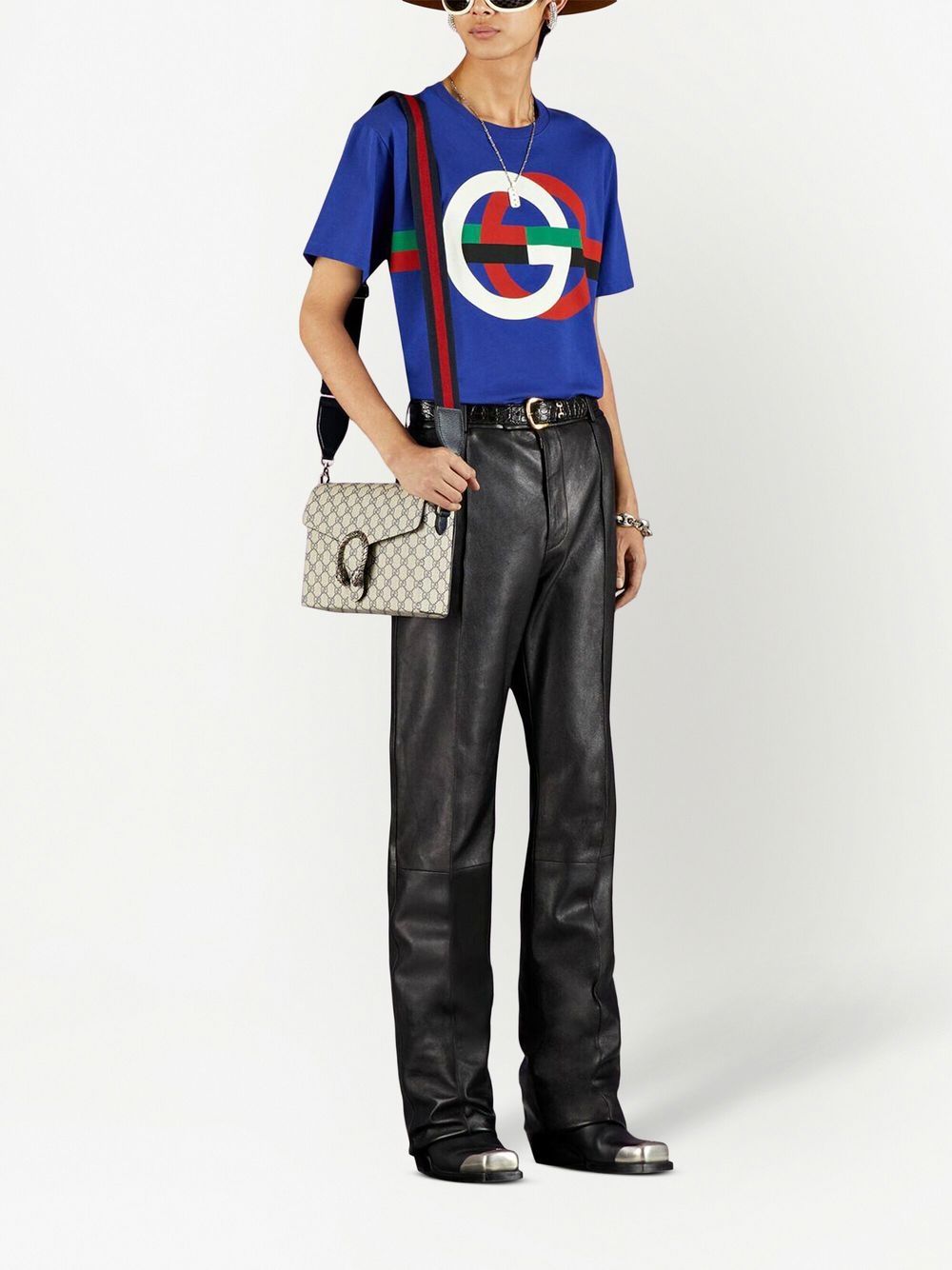 Gucci T-shirt met GG-logo - Blauw