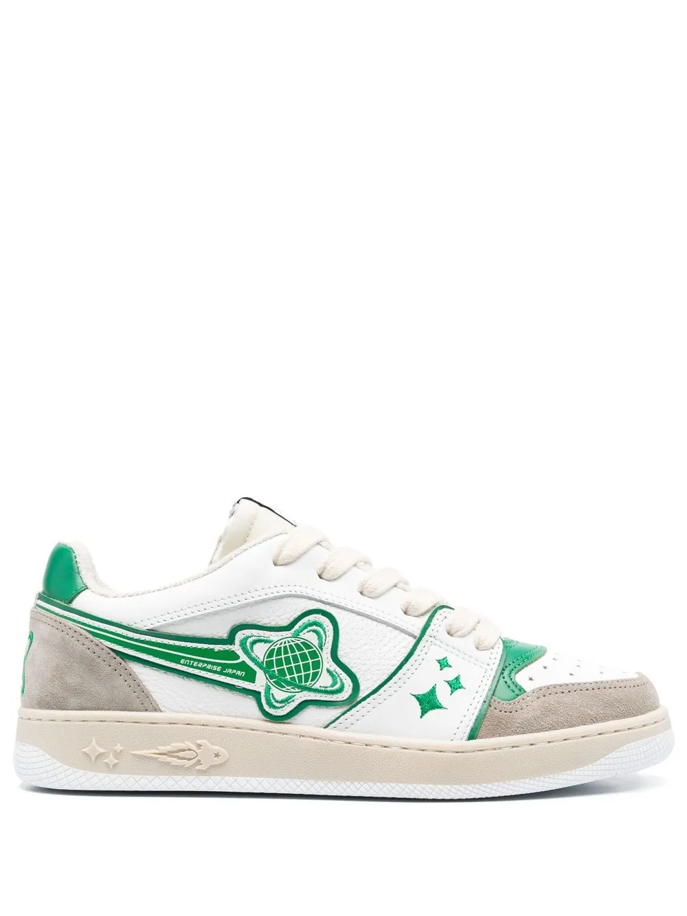 

Enterprise Japan graphic-patch panelled sneakers - White